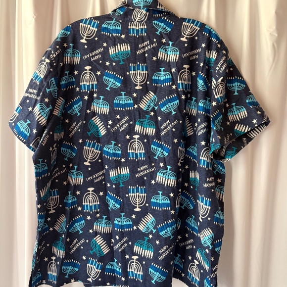 Women's Happy Hanukkah Glow In The Dark Short Sleeve Pajama/Shirt Top XL w tag - Picture 6 of 6